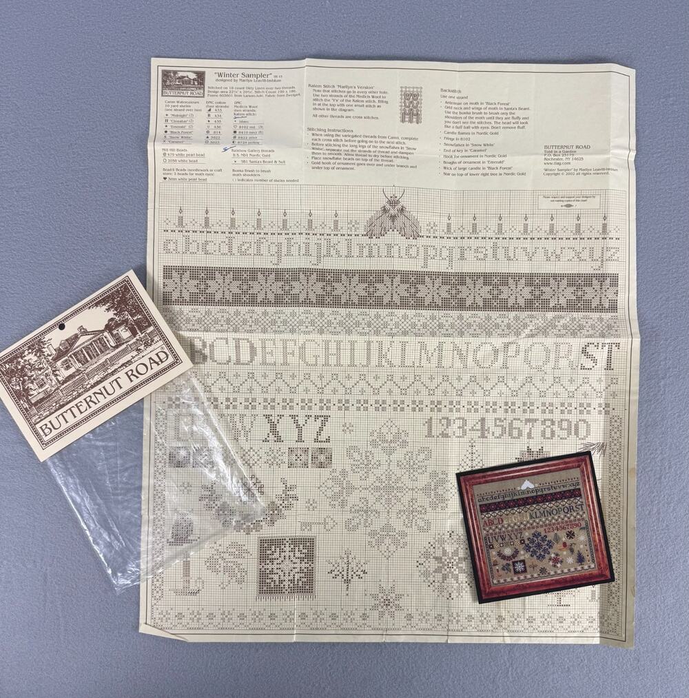 Vintage Butternut Road Winter Sampler Cross Stitch Pattern BR 13 Marilyn Leavitt